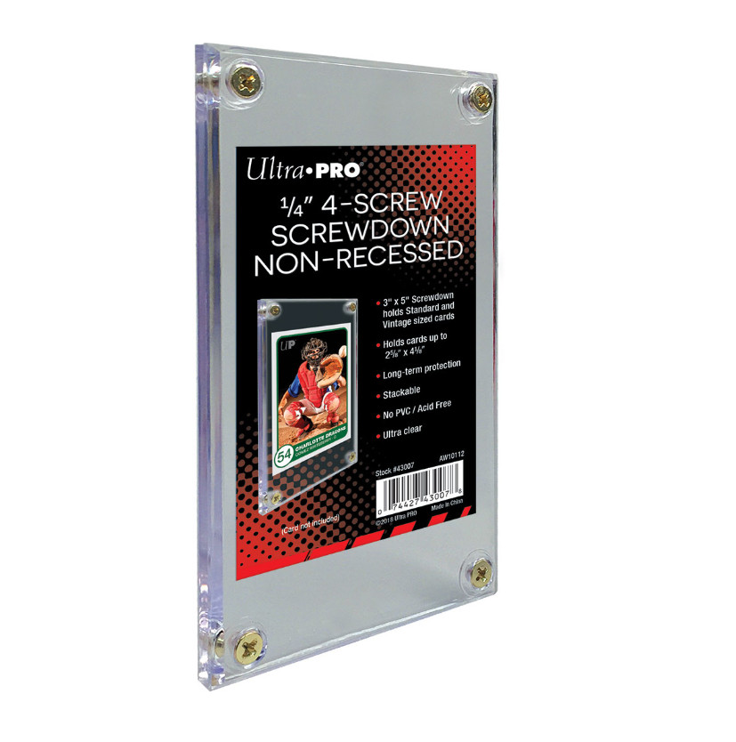Box of 50 Ultra Pro 4-Screw-Down Screwdown Trading Card Holders Reg Non-Recessed