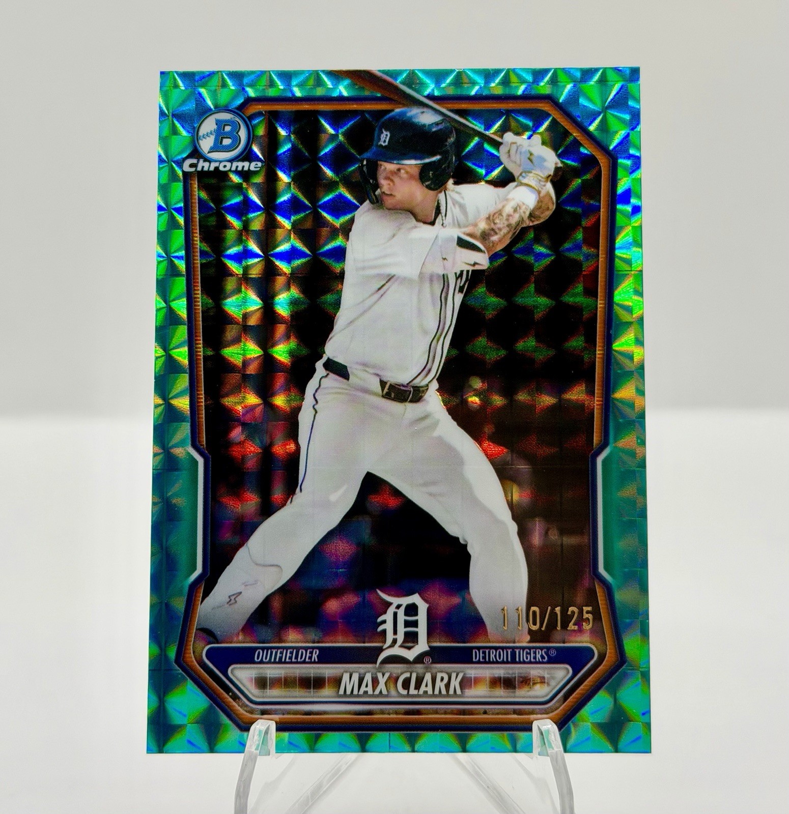 MAX CLARK 2026 Bowman Chrome Aqua Refractor /125 Detroit Tigers #BCP-2 SP MINT