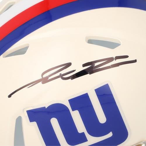 Jaxson Dart New York Giants Autographed Riddell Retro Speed Mini Helmet