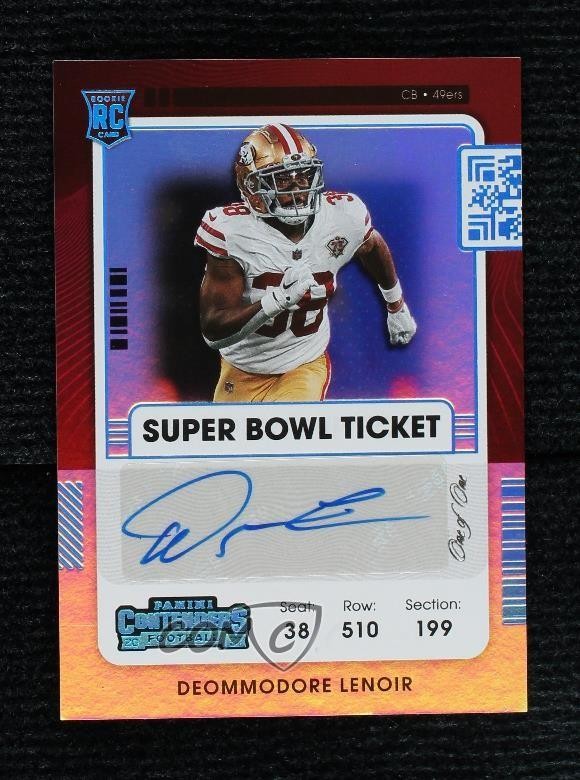 2021 Contenders Super Bowl Ticket 1/1 Deommodore Lenoir #270 Rookie Auto RC ig1