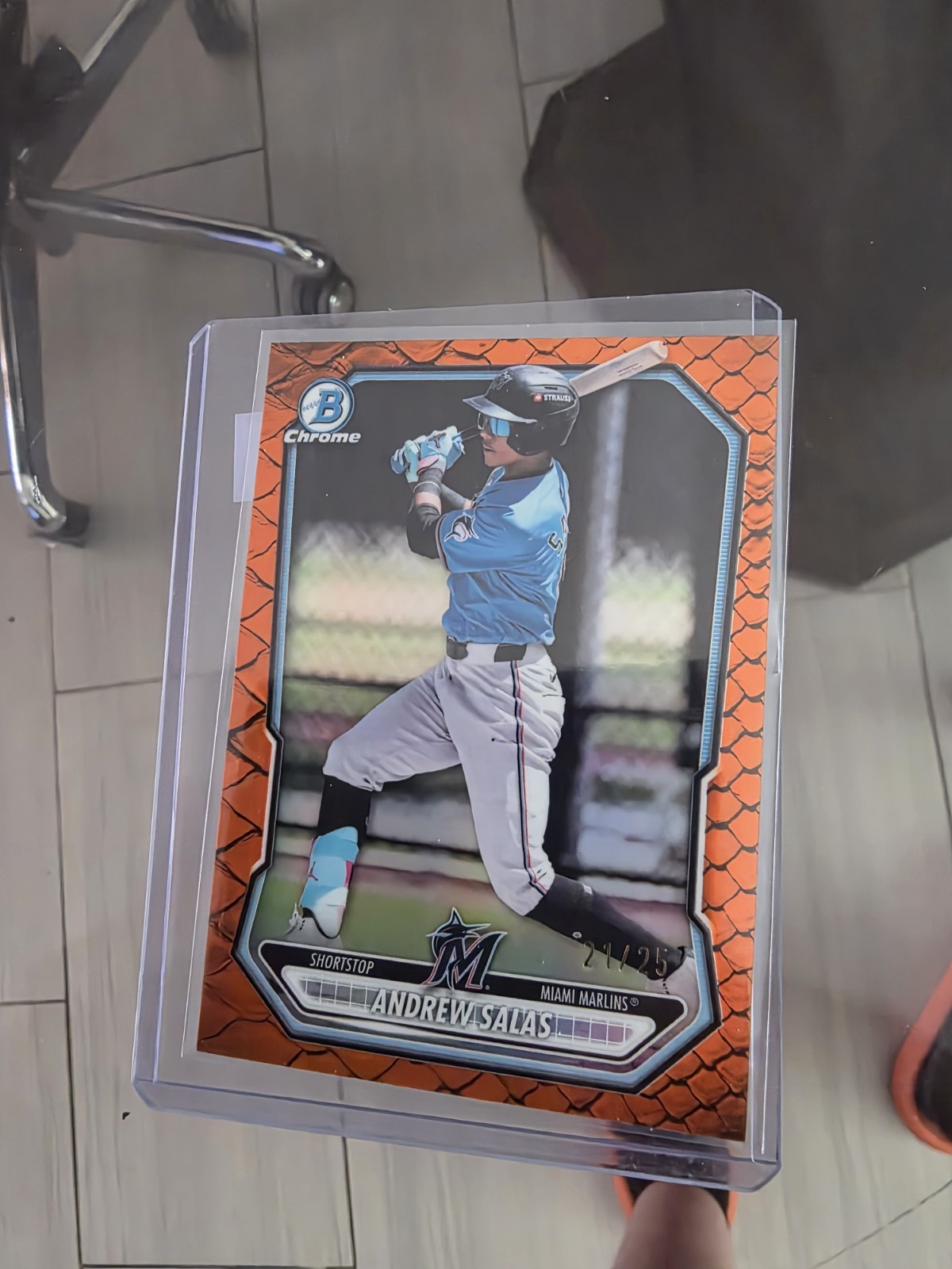 Andrew Salas Reptilian/25 Refractor Orange Authentic