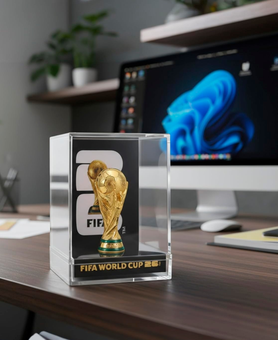 FIFA World Cup 2026 3D Trophy Acrylic + Notebook Pen Set Official Gift Collectib
