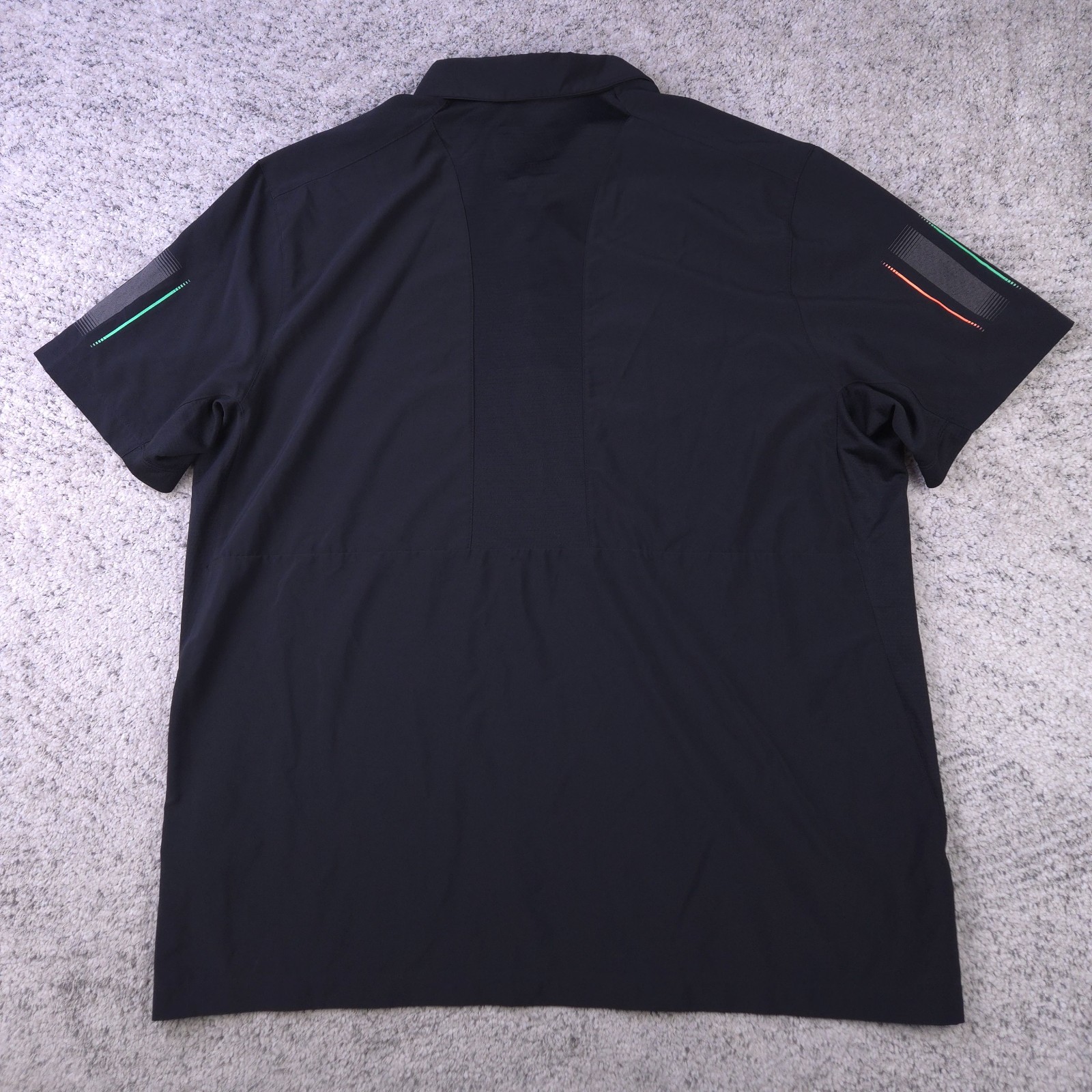 Miami Hurricanes Polo Shirt Mens XL Adidas Short Sleeve Neon Logo Golf Black