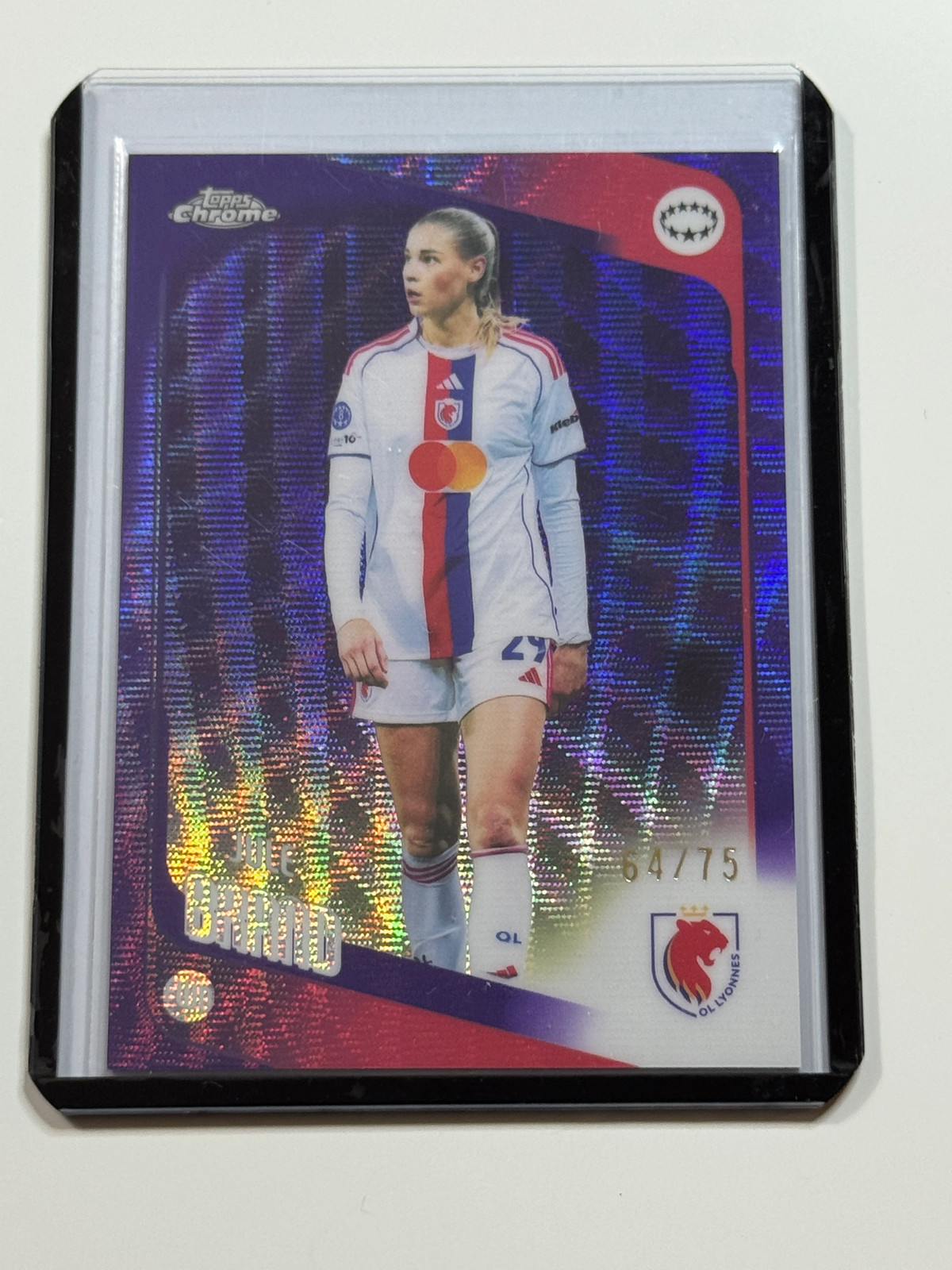 2025-26 Topps Chrome Women’s UWCL Purple Wave #1 Jule Brand 64/75