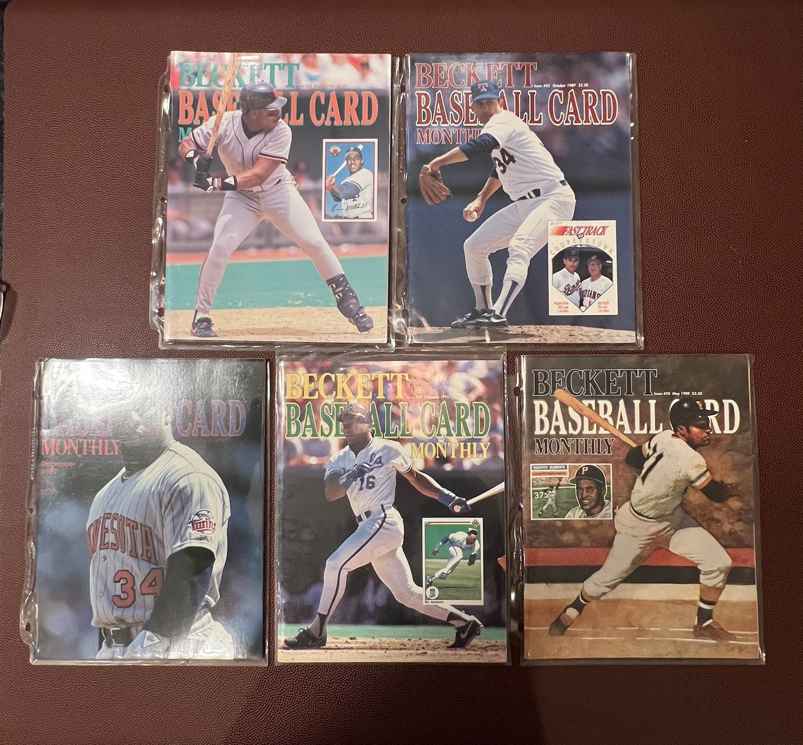 Beckett Baseball Monthly Magazines 1987-90 Price Guide Lot of 5 BO JACKSON