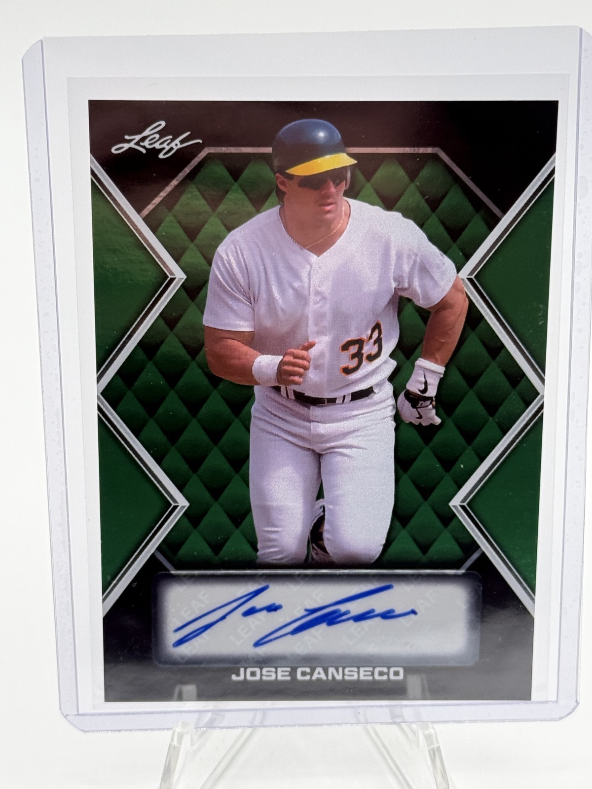 2026 Leaf Bonus Pack – Jose Canseco Green Foil Auto #BA-JC1