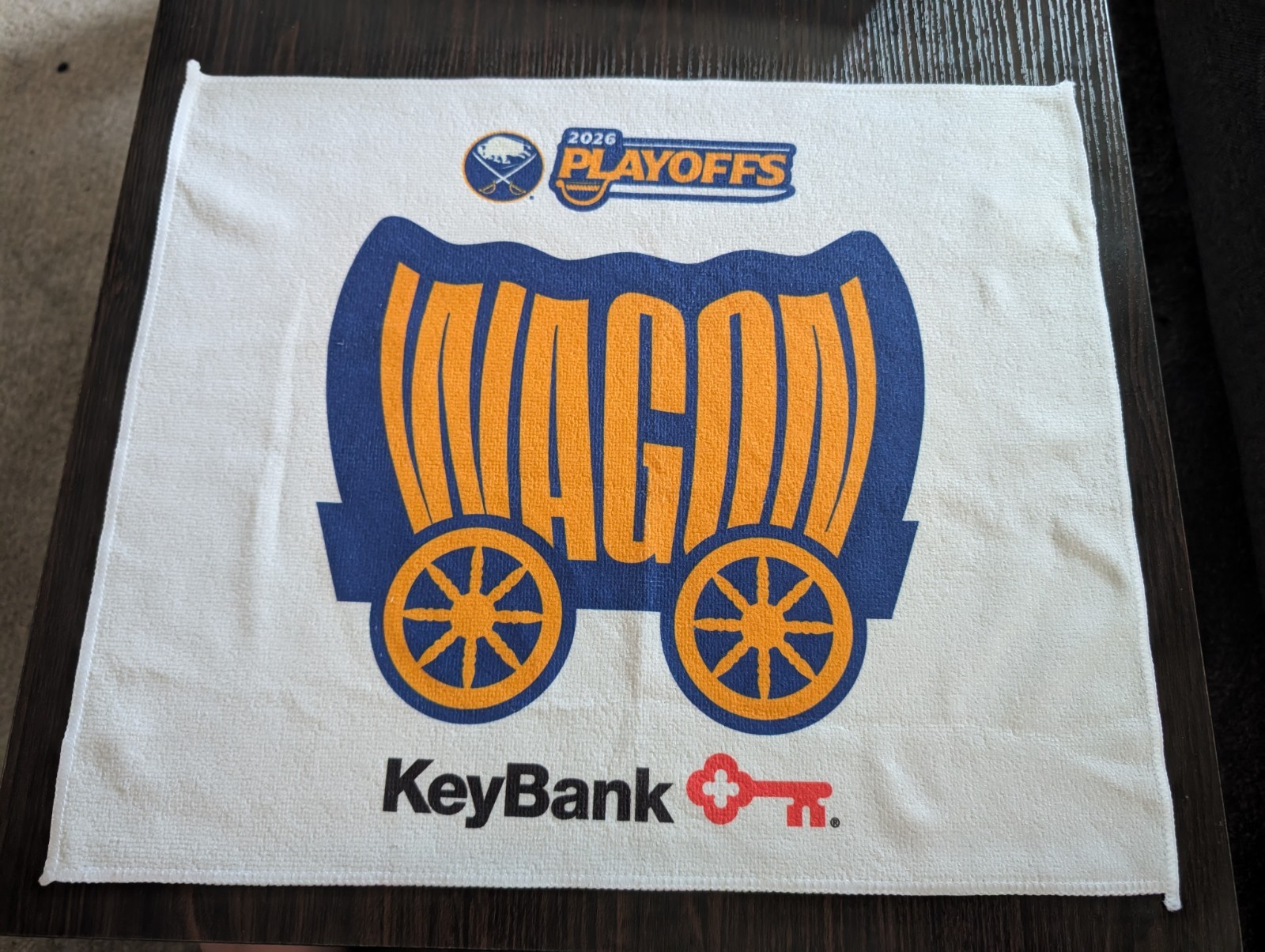 2026 BUFFALO SABRES Playoffs Game 2 “WAGON” Rally Towel, NHL, Giveaway, KeyBank