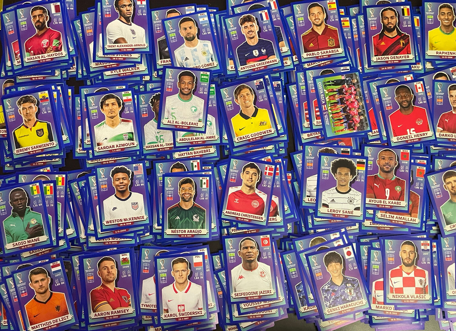 Panini World Cup Qatar 2022 BLUE Parallel Stickers POL – CAN Pick! Complete Set!
