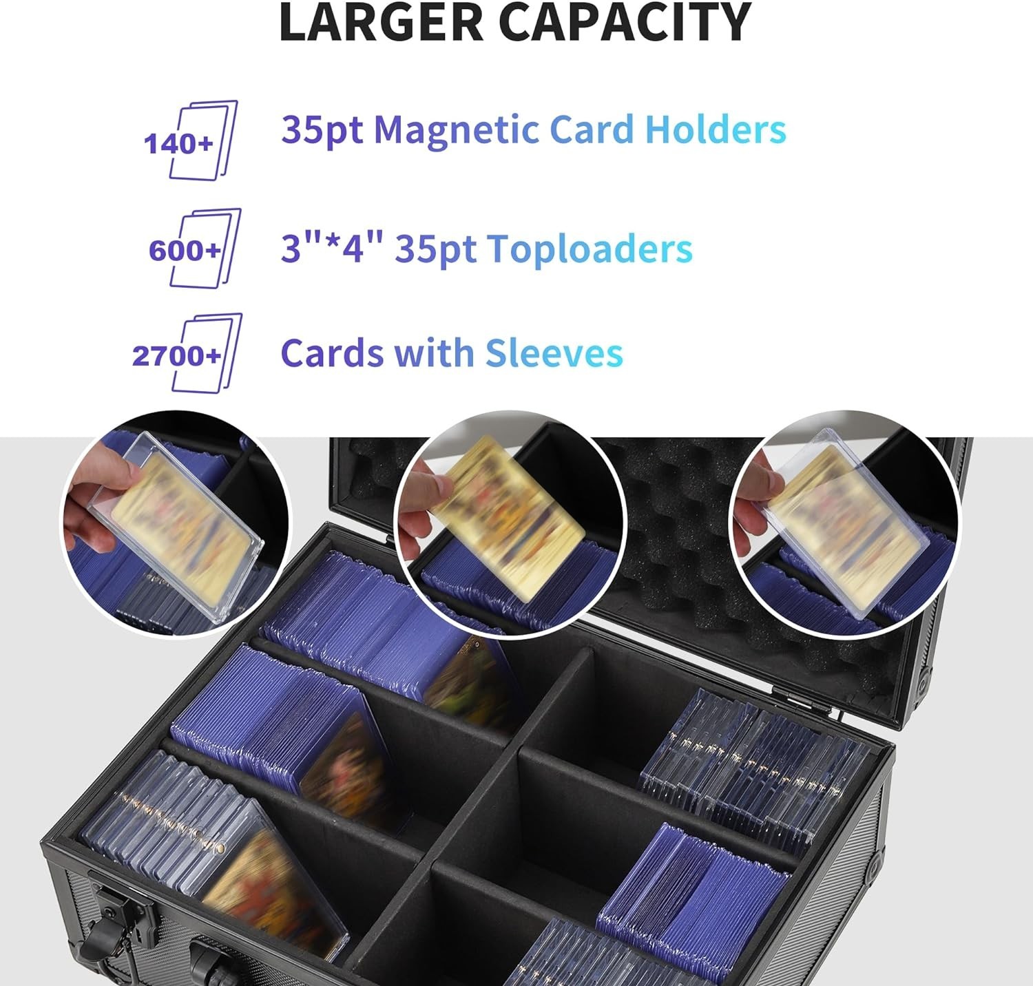 Toploader Card Storage Box for Trading Cards Holds 600+ for 3×4″ 35pt, Hard Case