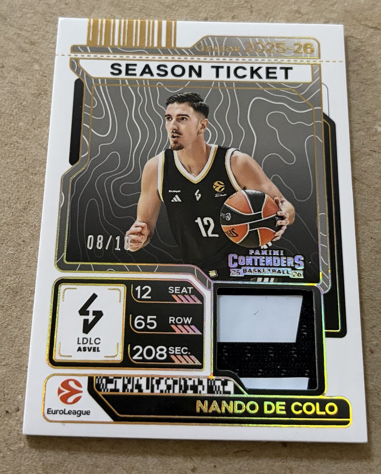 25/26 Contenders Euroleague Nando De Colo 2 Color Patch Gold 8/10 LDLC Asvel