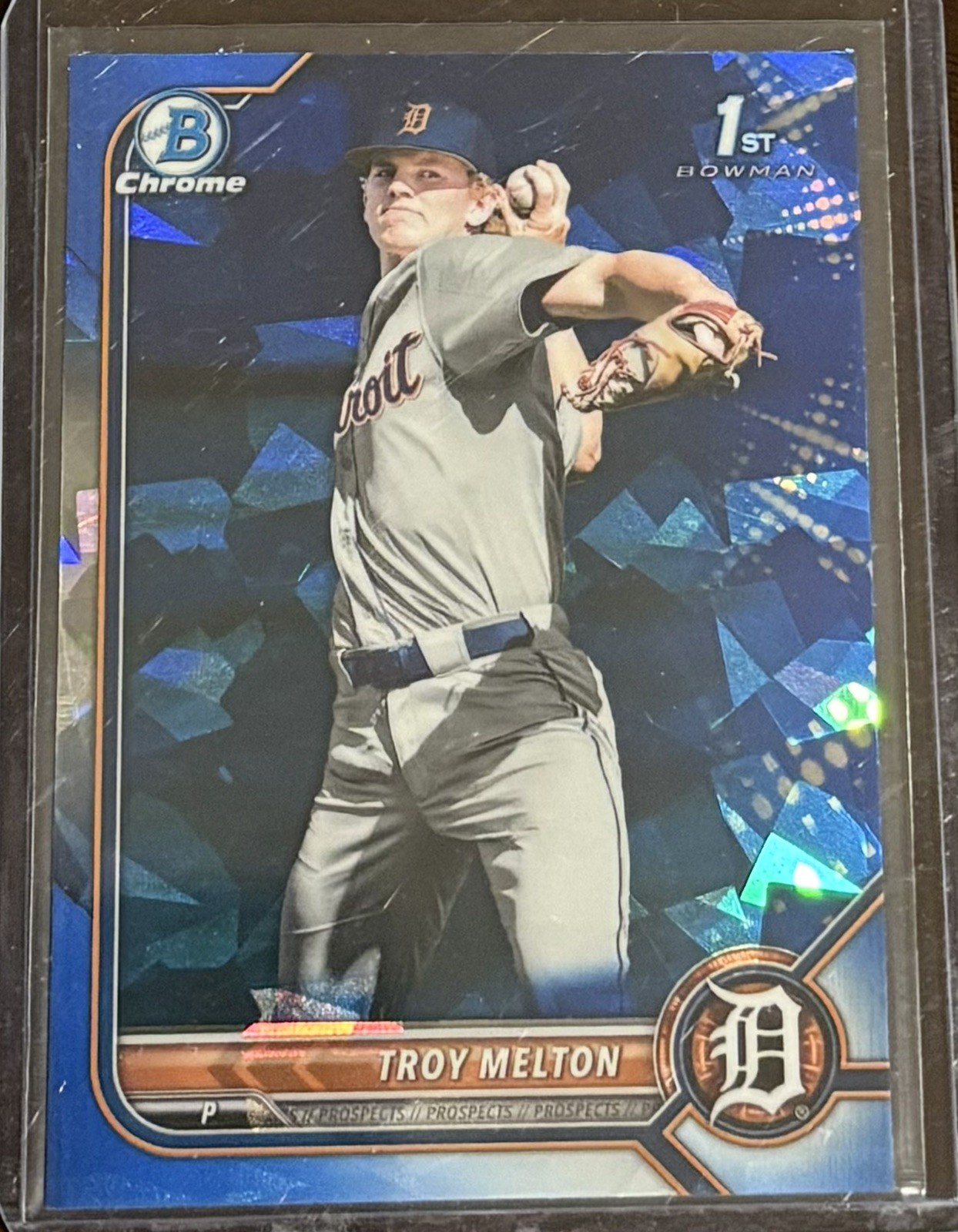 2022 Bowman Chrome Draft Sapphire Edition – Troy Melton #BDC-118 (RC) Tigers