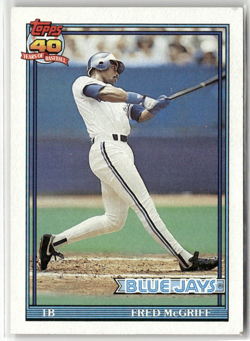 1991 TOPPS #140 FRED MCGRIFF TORONTO BLUE JAYS
