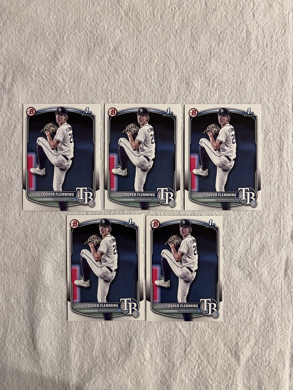 2025 Bowman Draft Cooper Flemming BD-166 5 Paper Card Lot Rays