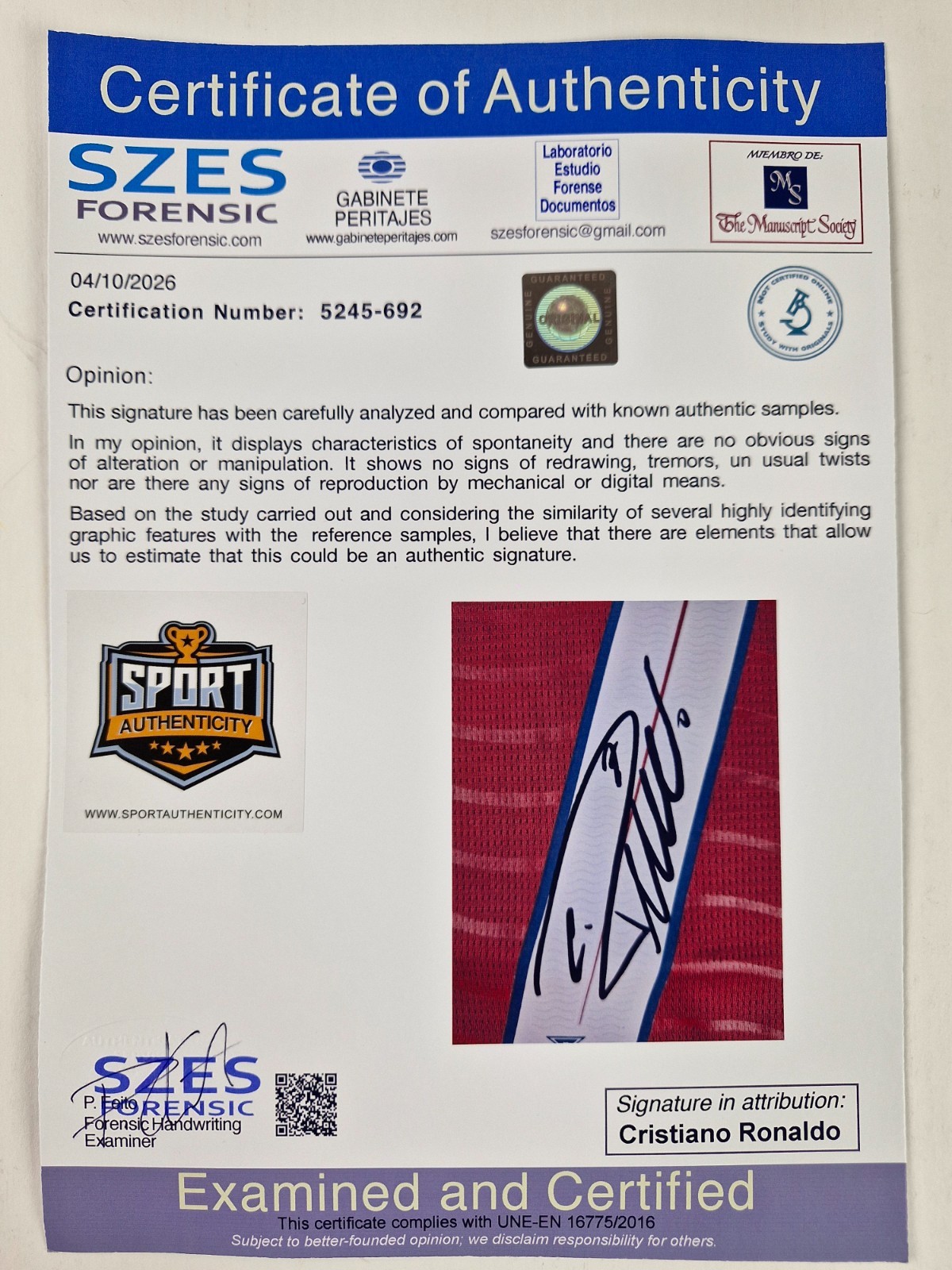 Cristiano Ronaldo CR7 portugal Hand Signed FIFA World Cup 2026 free shipping