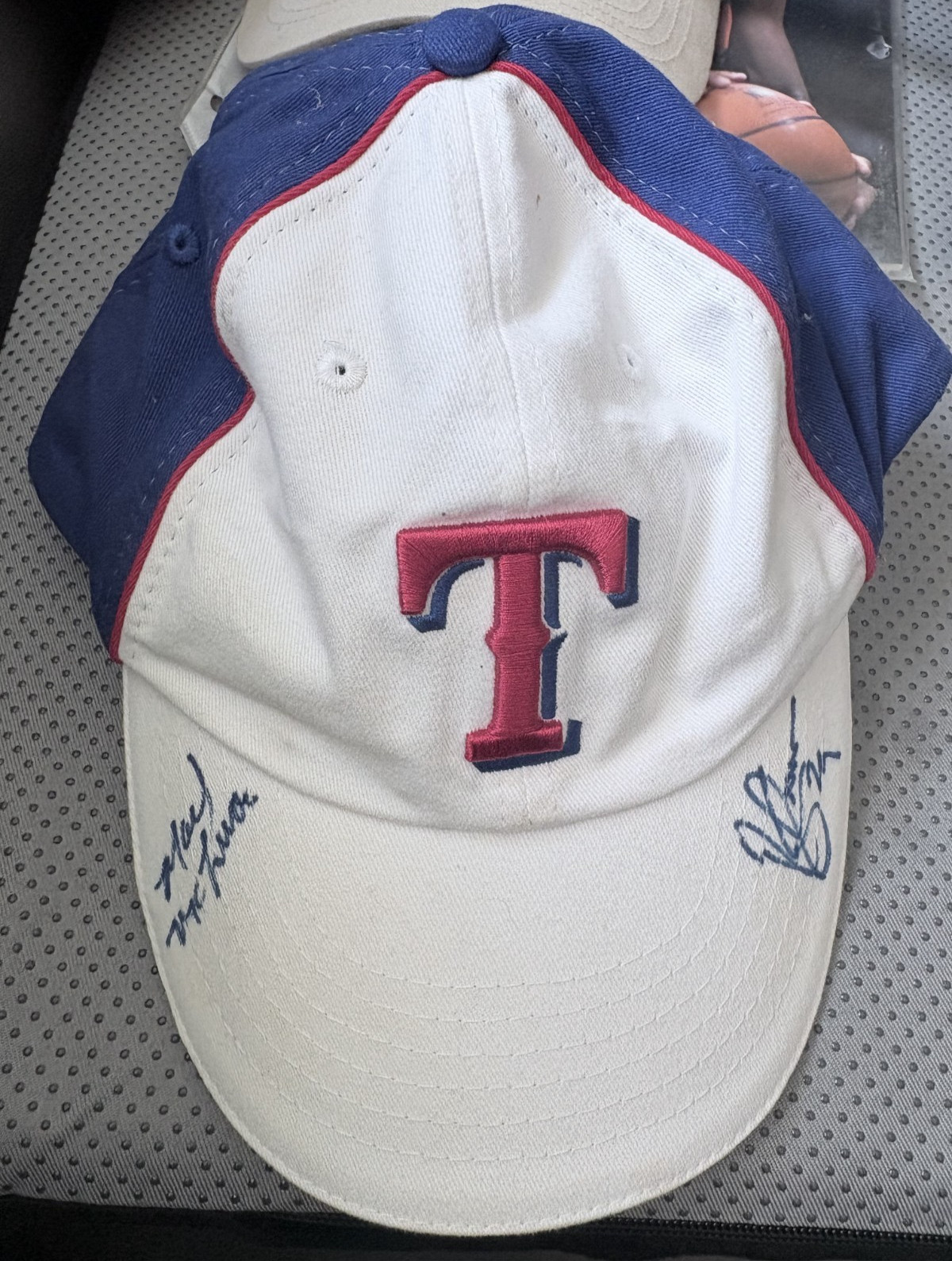 Mark McLemore & Rusty Greer Signed Vintage Texas Rangers Baseball Cap 1990’s Q