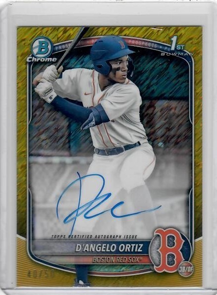 2025 Bowman Chrome Prospect Autographs D’Angelo Ortiz Gold Shimmer Refractor /50