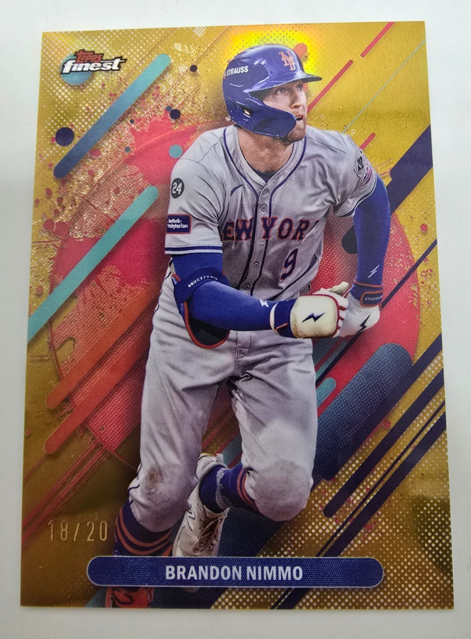 BRANDON NIMMO 2025 FINEST RARE Gold #247 NEW YORK METS /20