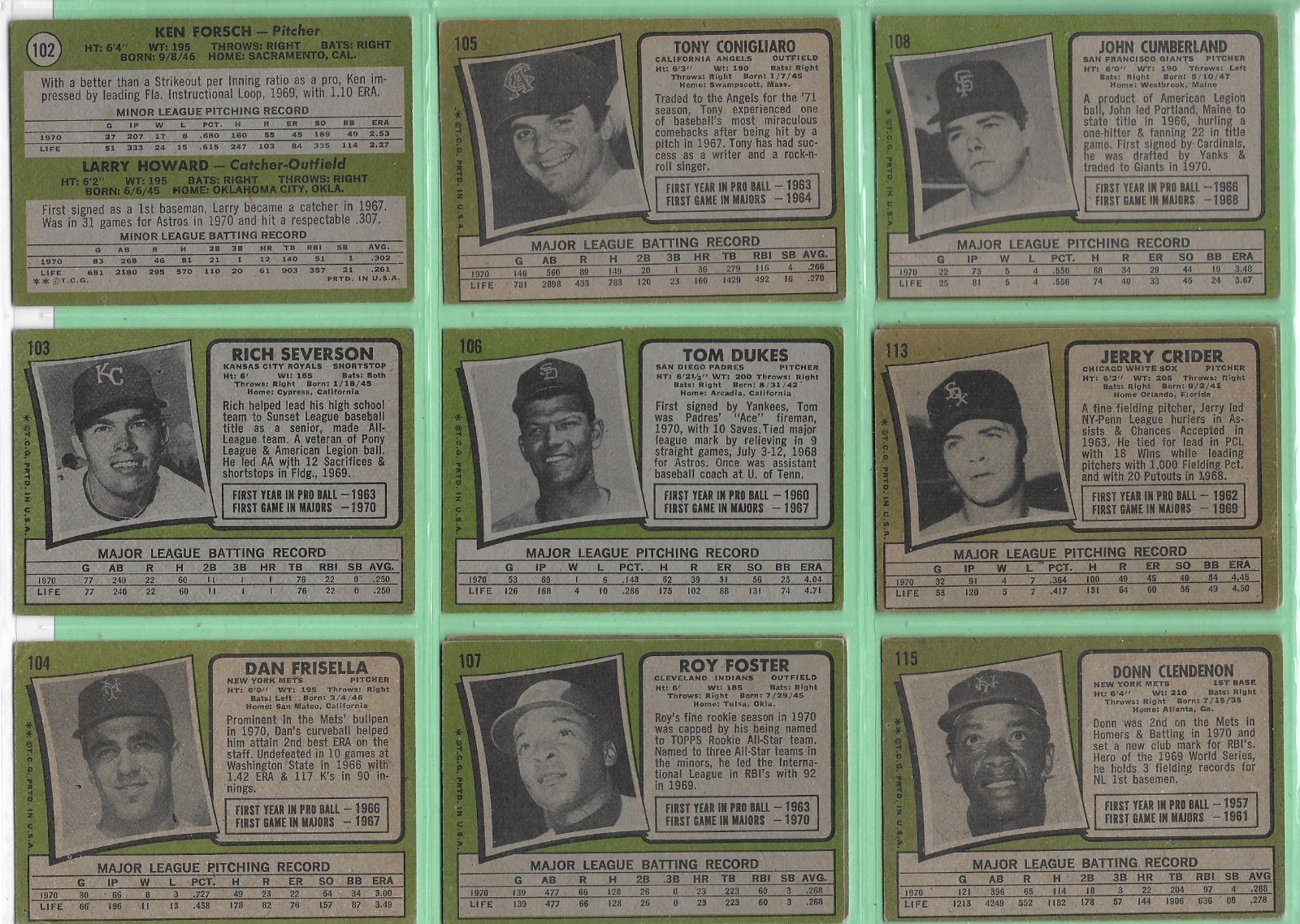 1971 Topps Baseball – Pick Your Cards & Fill Your Sets – Cards (8-223)