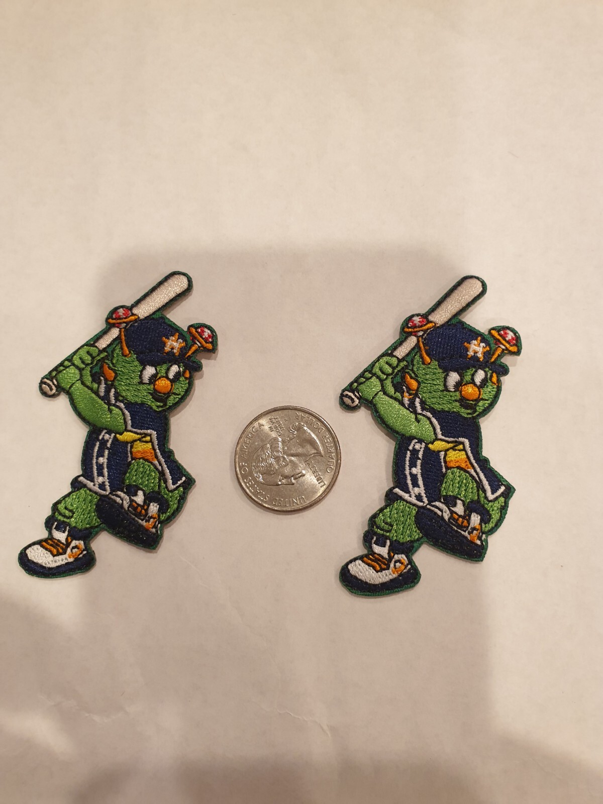 (2) Houston Astros Team Mascot 3″X1.5″ IRON ON PATCHES
