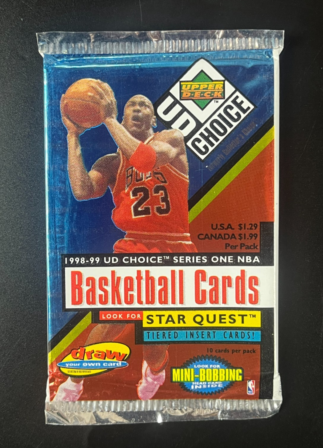 1998-99 UD Choice 12cd HOBBY Pack Look for Michael Jordan Kobe StarQuest Gold