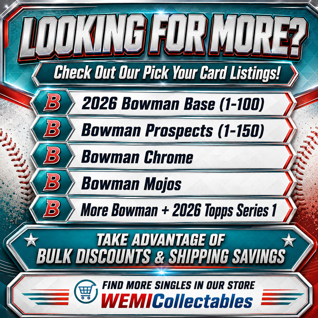2026 Bowman Chrome Prospects BCP 1-150 Pick Your Card Complete List