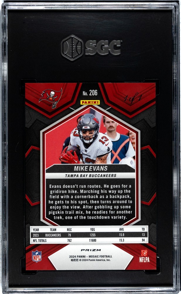 2024 Panini Mosaic – Mike Evans #206 Black Prizm 1/1