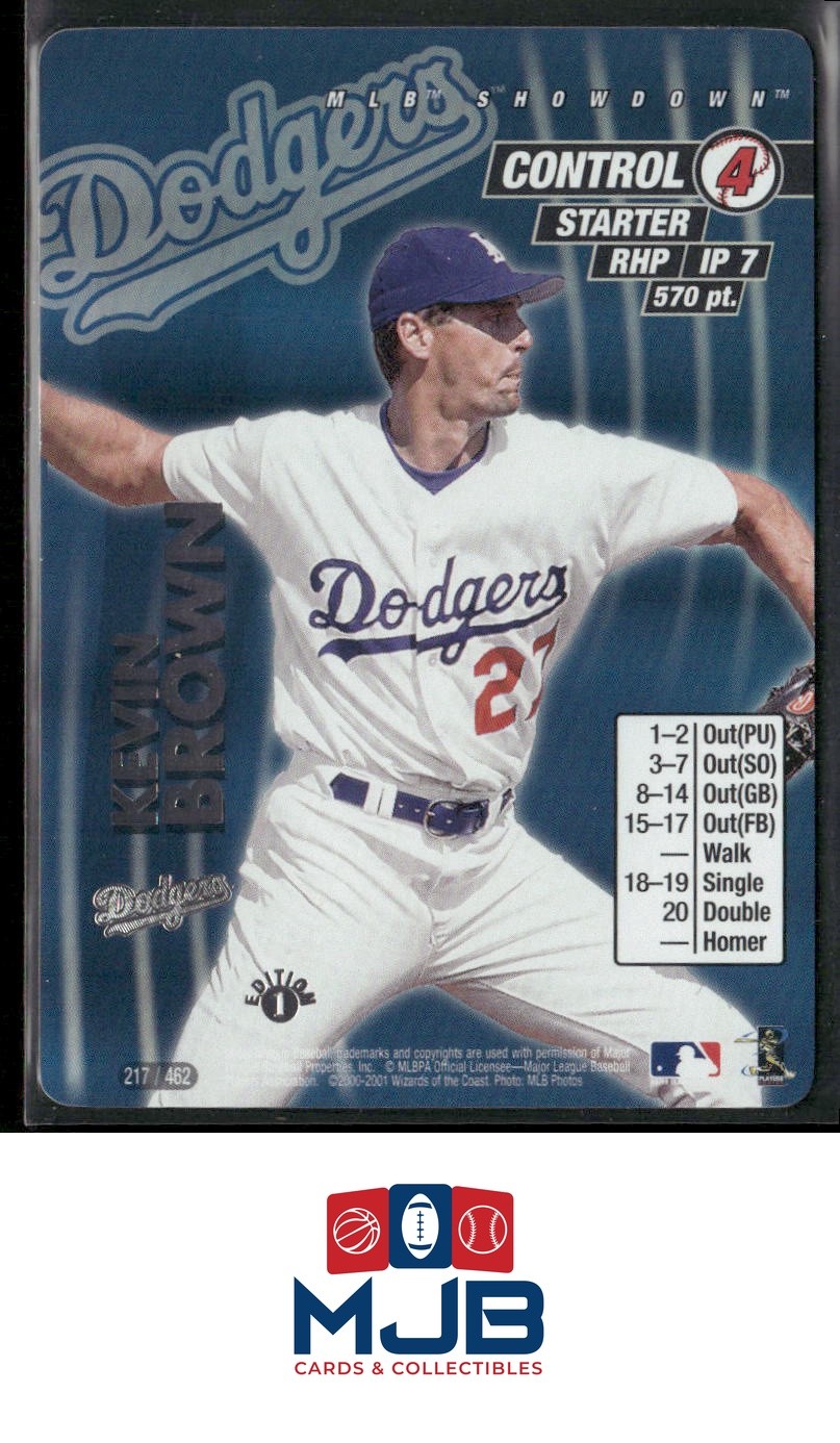2001 MLB Showdown 1st Edition Kevin Brown #217 Los Angeles Dodgers