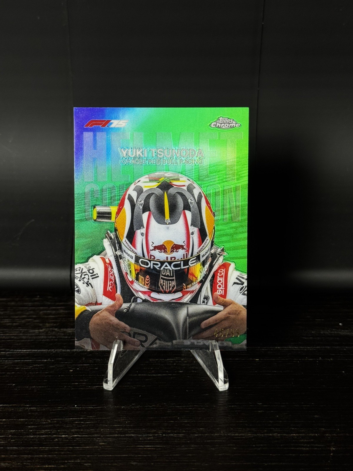 2025 Topps Chrome F1 Yuki Tsunoda Helmet Collection Green /99 #HC-3 JJG