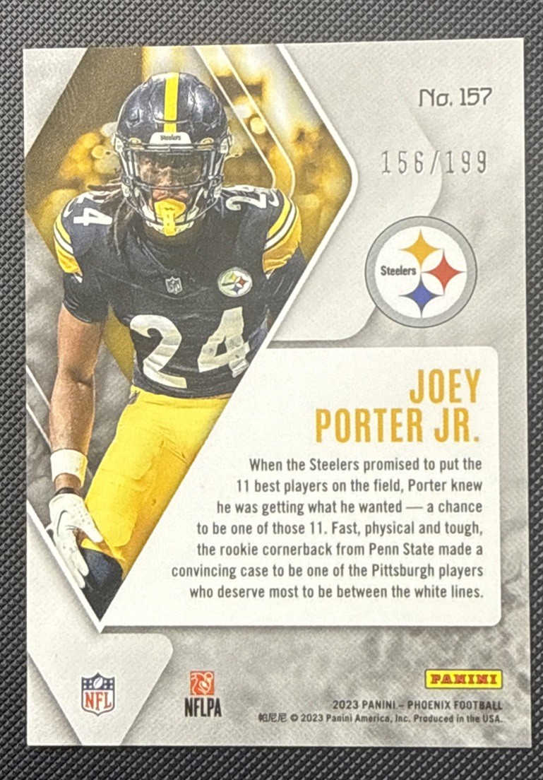 Joey Porter Jr. 2023 Panini Phoenix – Pink Parallel Numbered /199 Rookie Card 🔥