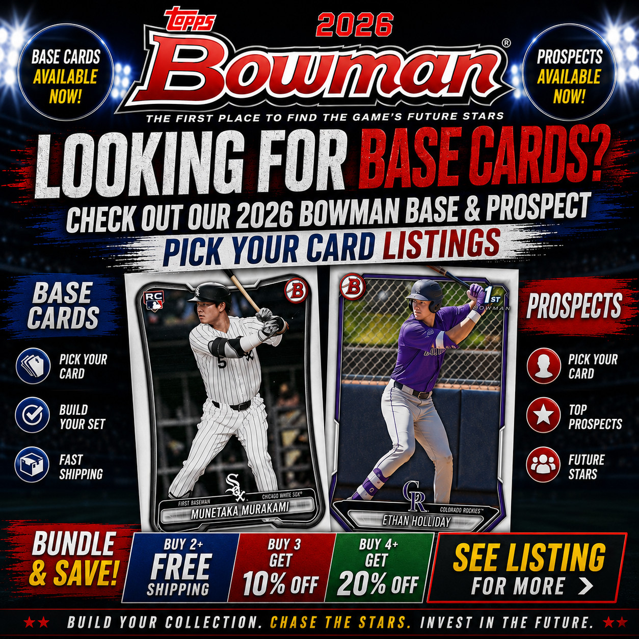 2026 Bowman Chrome Prospects BCP 1-150 Pick Your Card Complete List