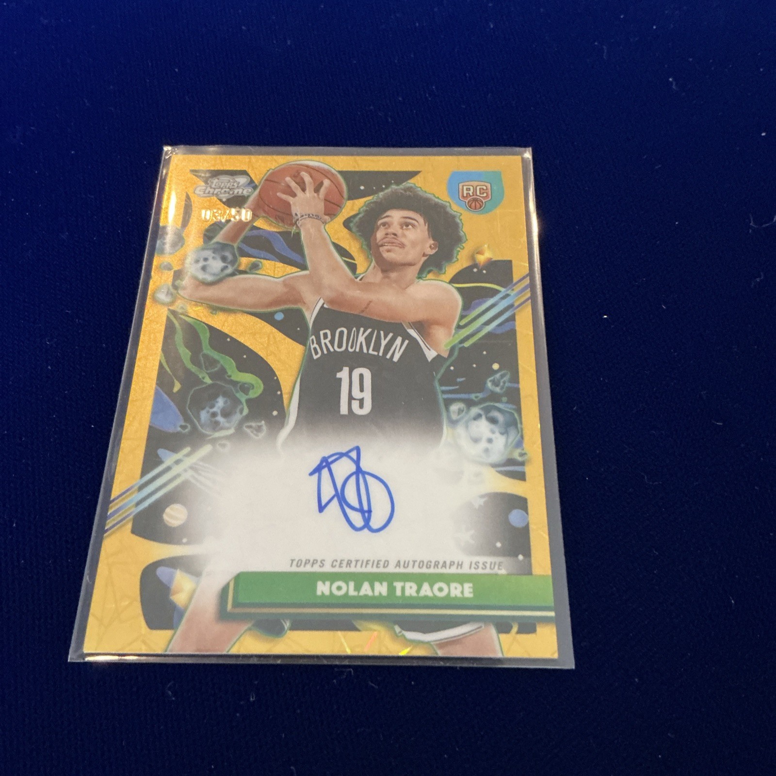 Nolan Traore 2025-26 Topps Chrome Cosmic Gold Rookie Auto #03/50