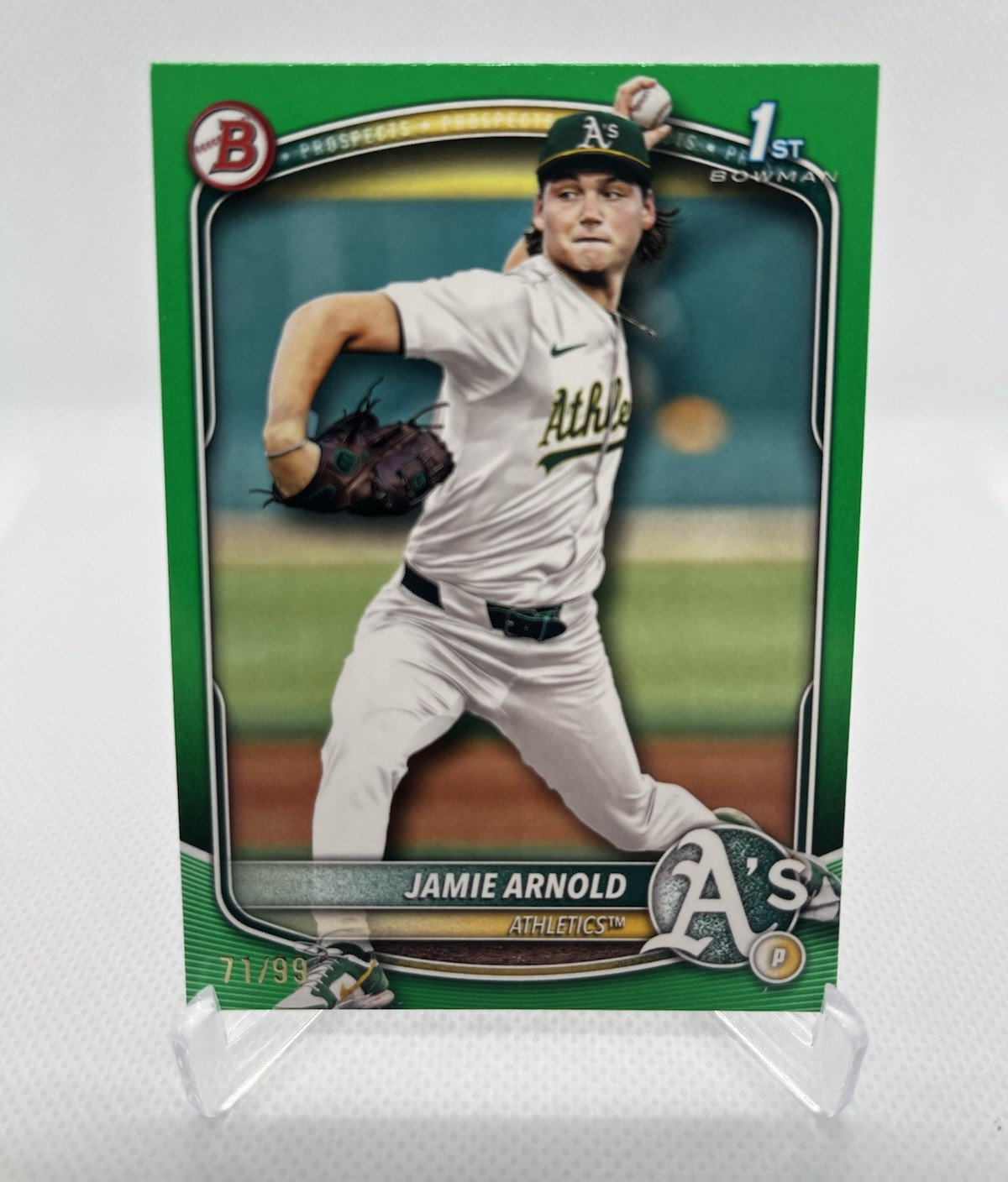 2025 Bowman Draft Jamie Arnold 1st Bowman Green Color Match /99 #BD-30