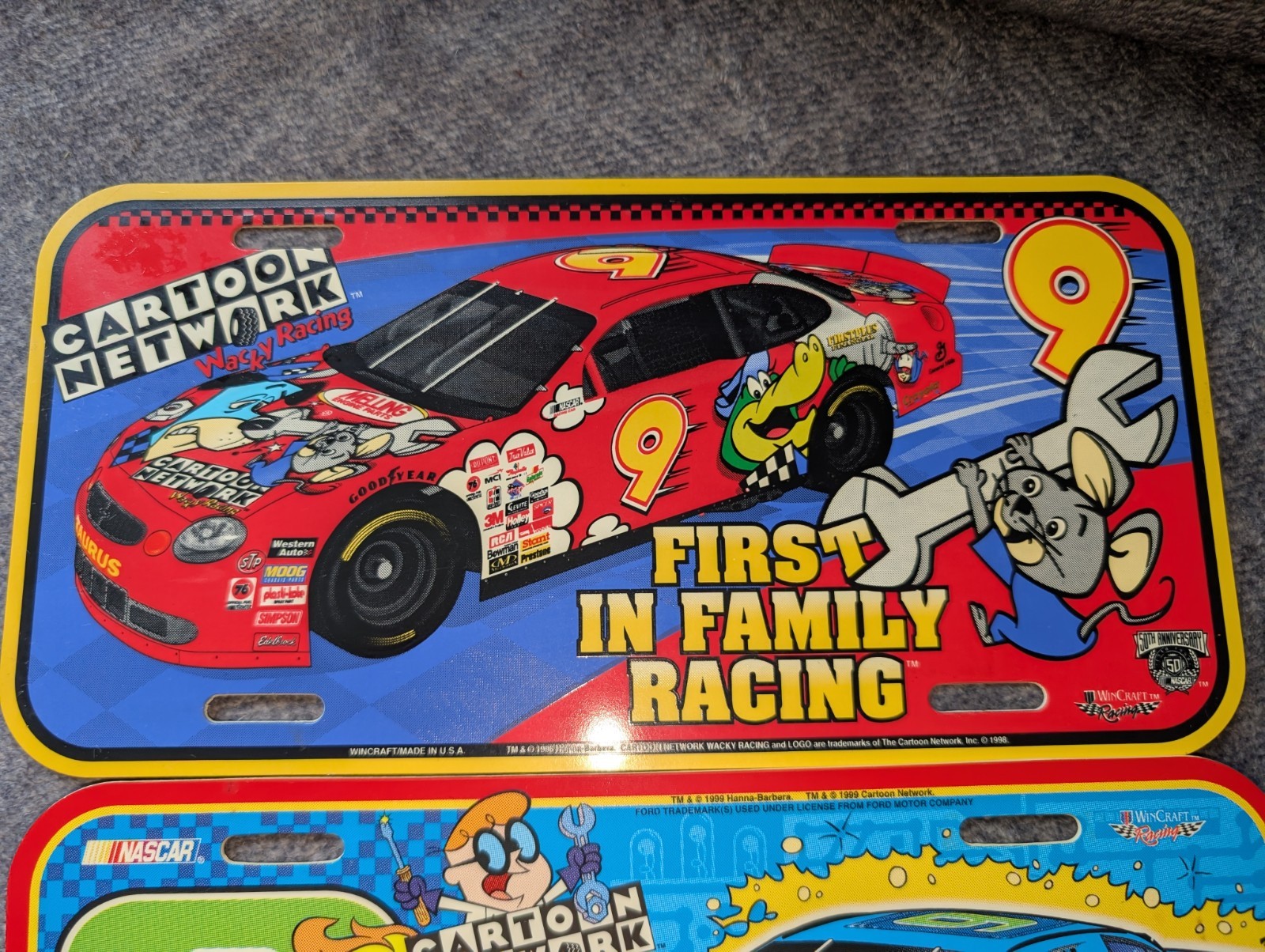 Cartoon Network Wacky Racing ’98 & ’99 License Plates Jetsons / Dexter / Wally