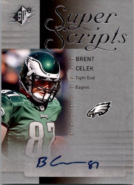 2009 SPX BRENT CELEK Philadelphia Eagles Superscripts AUTO Insert MINT