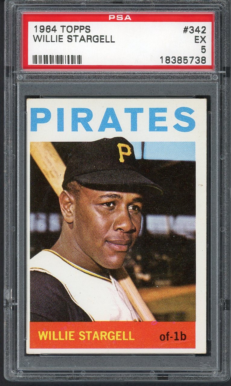 1964 TOPPS #342 WILLIE STARGELL PIRATES PSA 5 EX 555042 (KYCARDS)