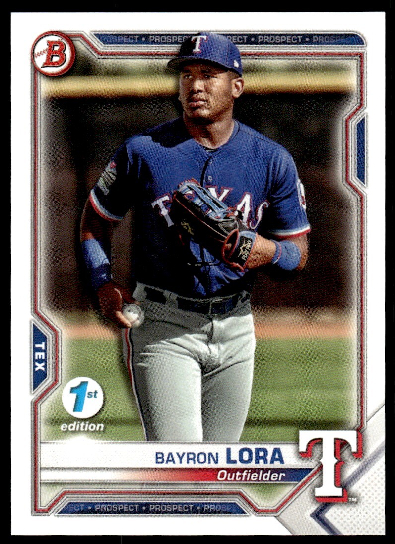 Bayron Lora 2021 Bowman First 1st Edition Rookie Prospect Card #BFE-139 Texas