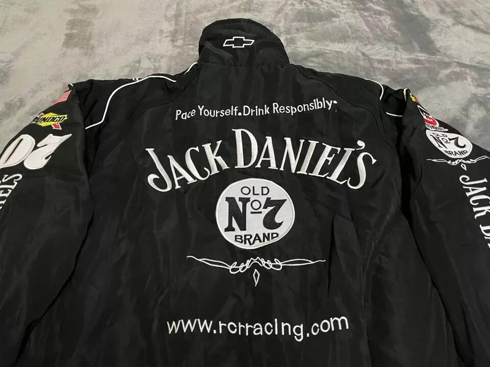 DE Adults Team Padded Daniels Zip Racing Jack Embroidery Cotton Racing Jacket SZ