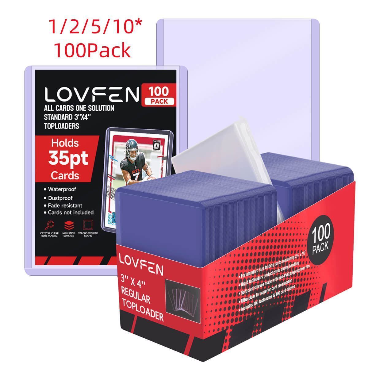 100/200/500/1000CT Standard 3″x4″ Toploaders & Soft Sleeves For 35pt Cards