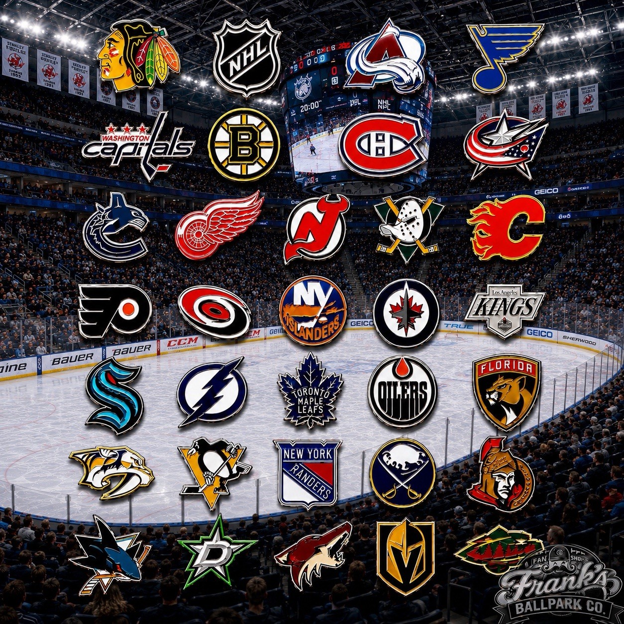 Pick Your Pin ~ NHL Enamel Hockey Pins ~ New In Bag ~ 32 Teams ~ NHL Logo Shied