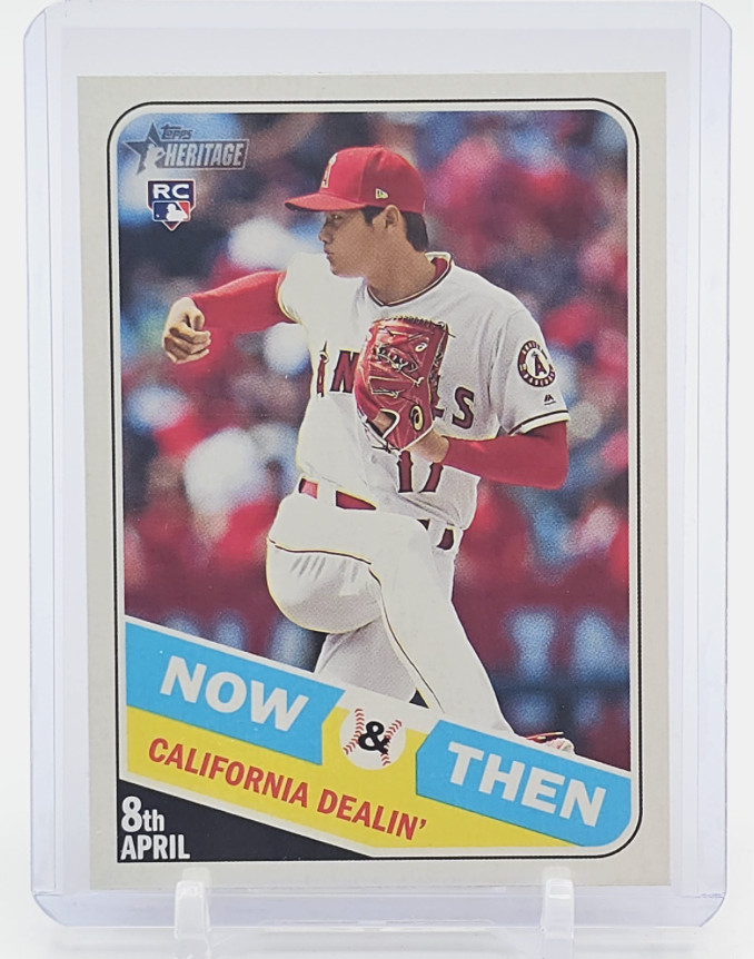 2018 TOPPS HERITAGE NOW & THEN SHOHEI OHTANI ROOKIE LA ANGELS CALIFORNIA DEALIN’