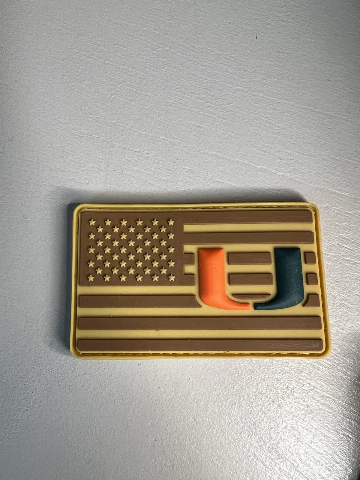 Military American Flag Miami Hurricanes Collage football PVC Patch Vlcr NCAA