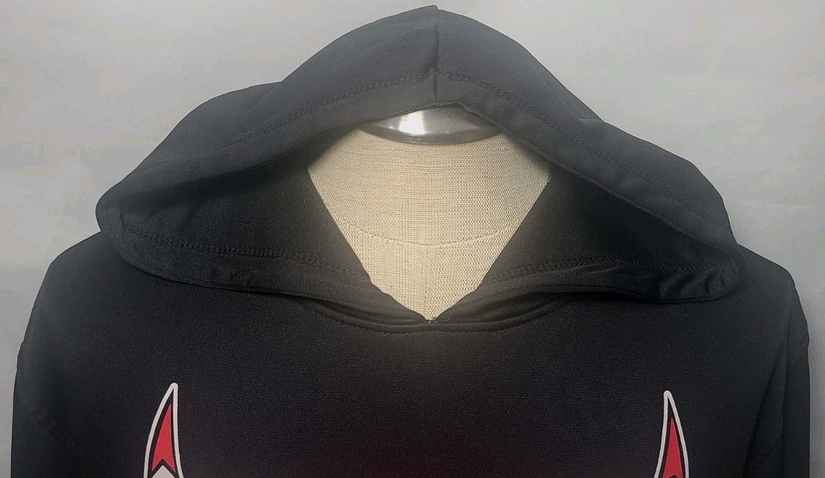 NBA UNK Chicago Bulls Logo Pullover Black Hoodie Sweatshirt Shirt Large ~ Used