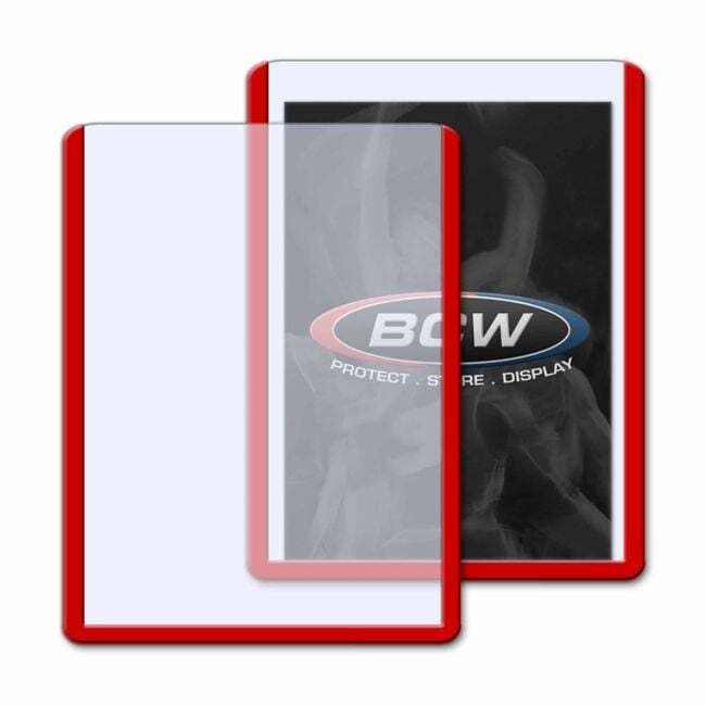 8 packs of 25 (200) BCW 3″ x 4″ Red Border Topload Standard Sized Card Holders