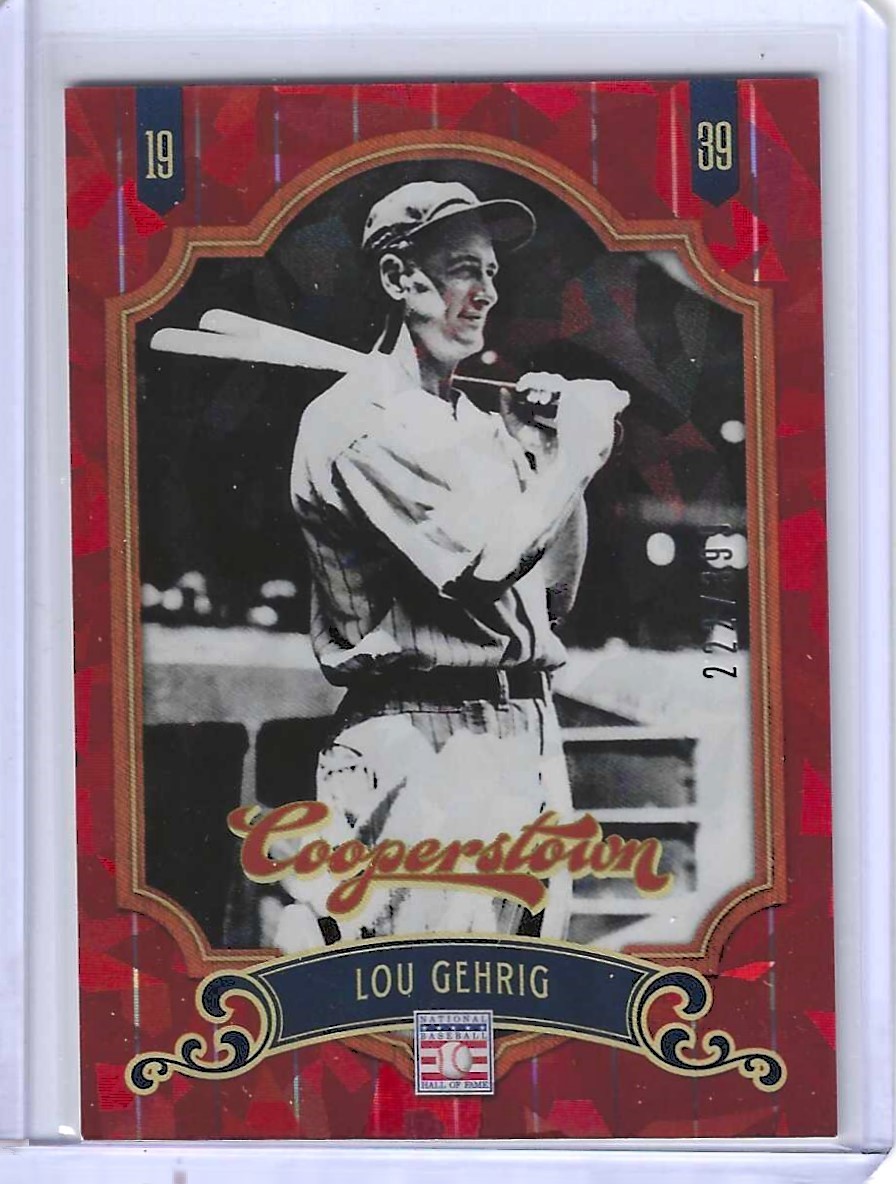 2012 Panini Cooperstown Red Crystal Collection /399 Lou Gehrig #6 HOF