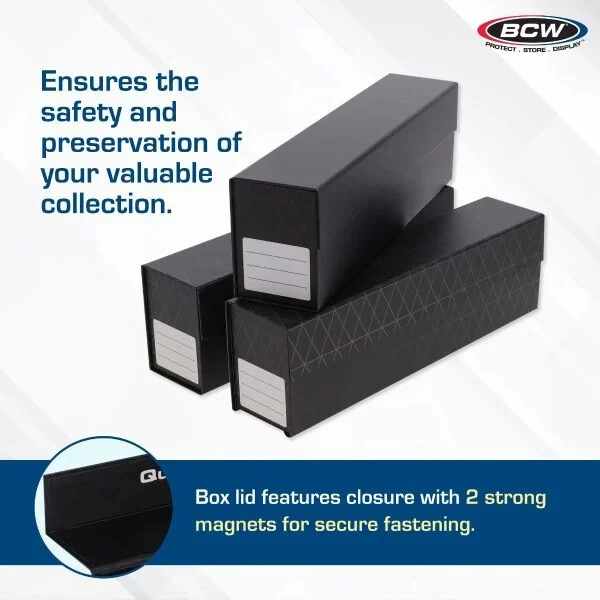 (1) BCW Quick Fold Card Box – Stores Card Holders, Toploaders with Magnetic Lid
