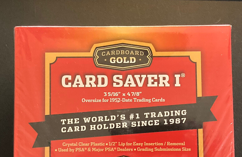 100 Card Saver 1 Semi Rigid Holders AND 100 Soft Penny Sleeves Cardboard Gold
