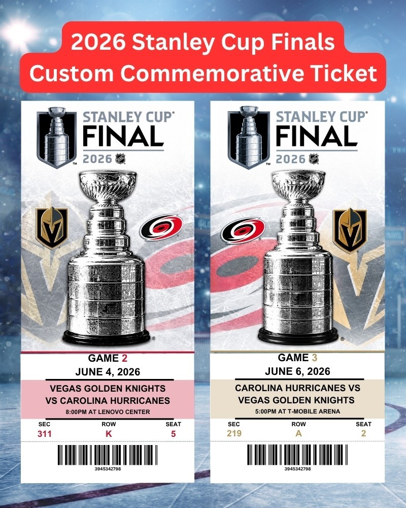 2026 Stanley Cup Finals *Custom* Commemorative Souvenir NHL Ticket – CAR vs VGK