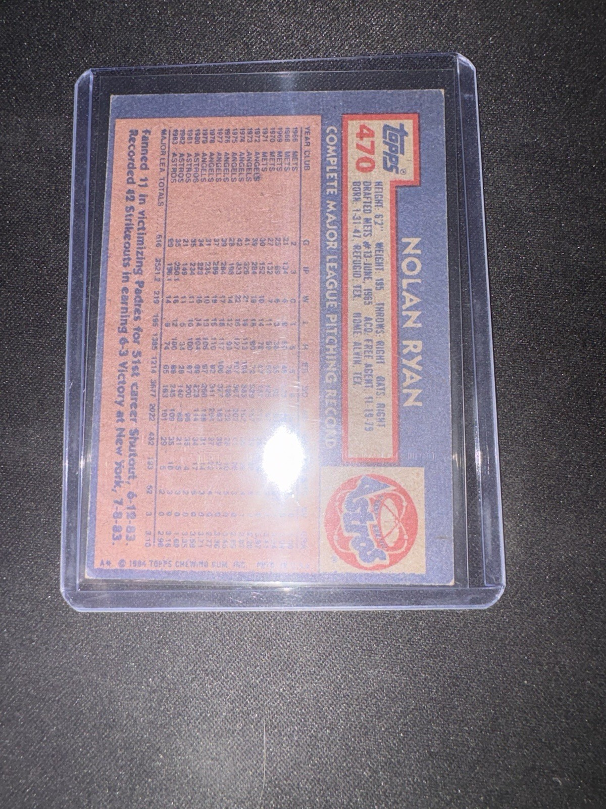 1984 Topps – Nolan Ryan #470