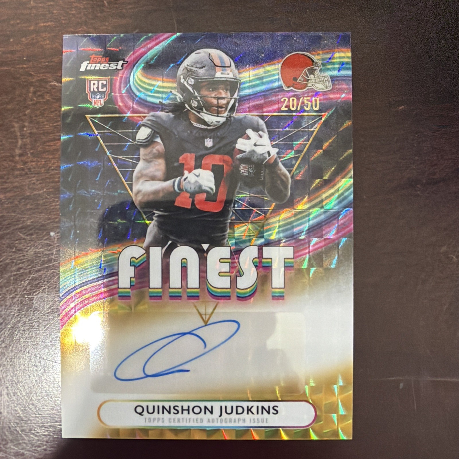 2025 TOPPS FINEST NFL QUINSHON JUDKINS ROOKIE AUTO BROWNS AUTOGRAPH Numbered /50