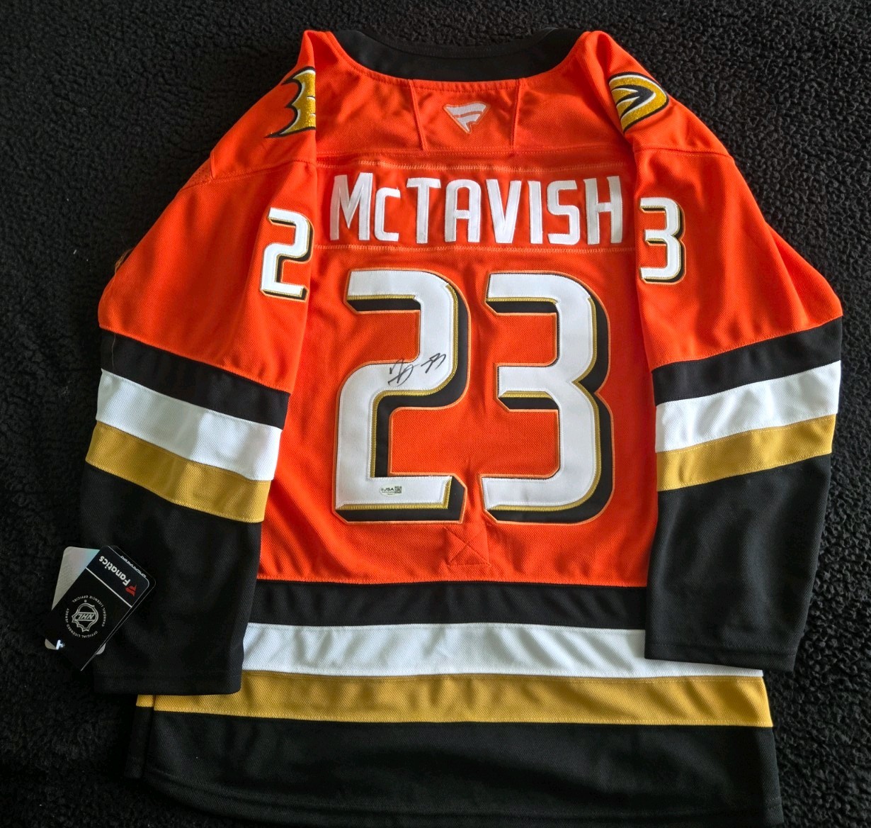 Mason McTavish Signed Auto Anaheim Ducks Authentic Pro Model Jersey JSA COA